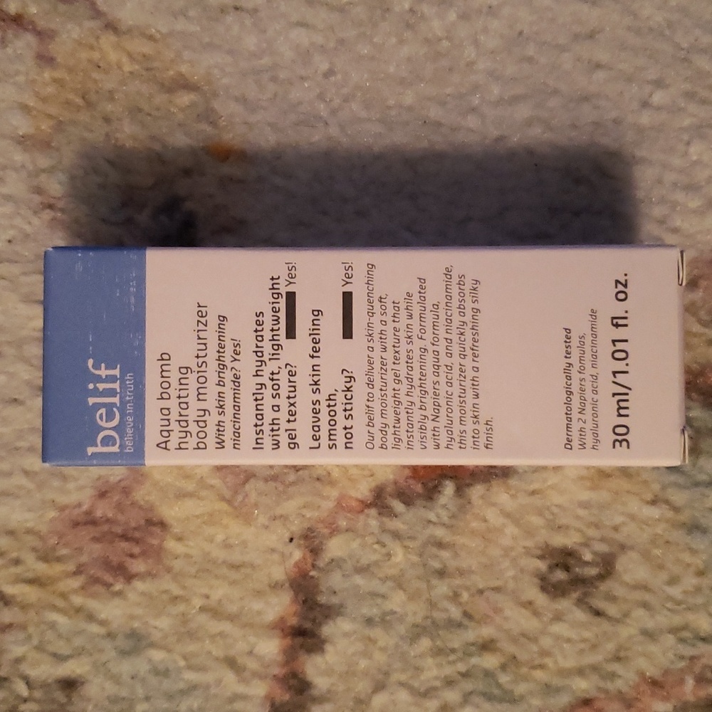 New Belif aqua bomb hydrating body moisturizer